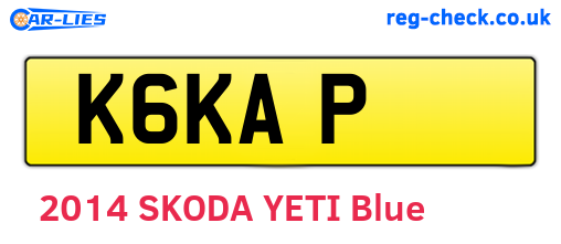 K6KAP are the vehicle registration plates.
