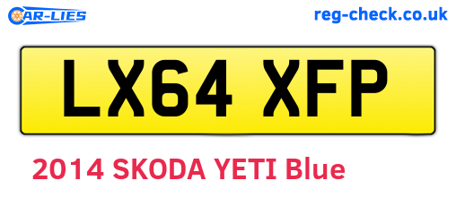 LX64XFP are the vehicle registration plates.
