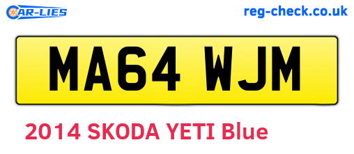 MA64WJM are the vehicle registration plates.