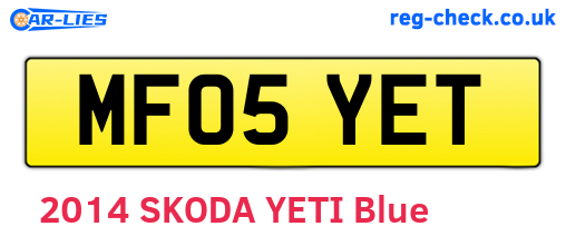 MF05YET are the vehicle registration plates.