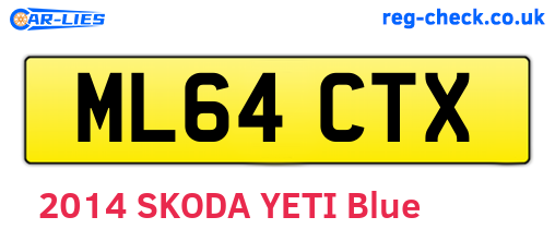 ML64CTX are the vehicle registration plates.