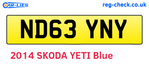 ND63YNY are the vehicle registration plates.