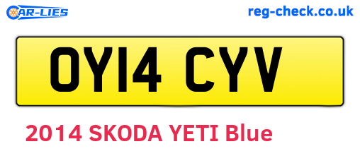 OY14CYV are the vehicle registration plates.