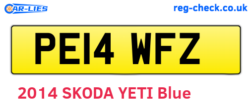 PE14WFZ are the vehicle registration plates.