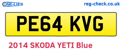 PE64KVG are the vehicle registration plates.