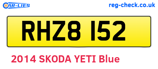 RHZ8152 are the vehicle registration plates.