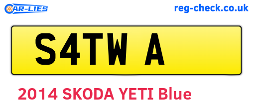 S4TWA are the vehicle registration plates.