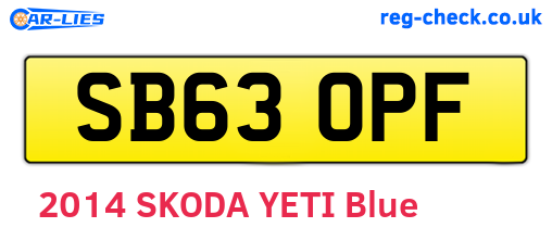 SB63OPF are the vehicle registration plates.