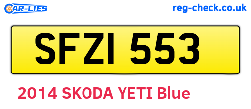 SFZ1553 are the vehicle registration plates.