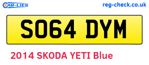 SO64DYM are the vehicle registration plates.