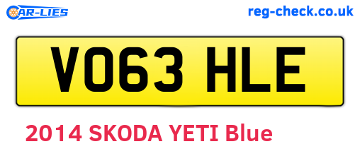 VO63HLE are the vehicle registration plates.