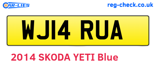 WJ14RUA are the vehicle registration plates.