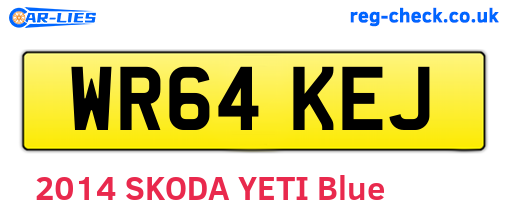 WR64KEJ are the vehicle registration plates.