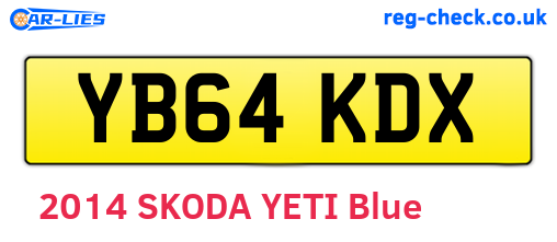 YB64KDX are the vehicle registration plates.
