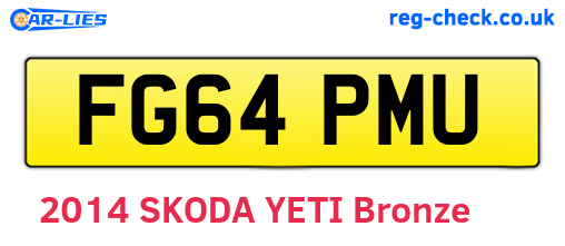 FG64PMU are the vehicle registration plates.