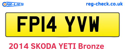 FP14YVW are the vehicle registration plates.