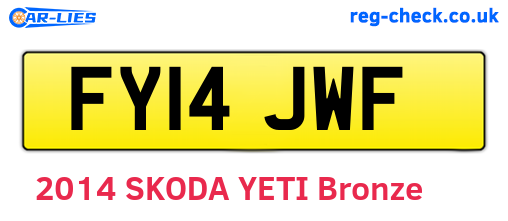 FY14JWF are the vehicle registration plates.