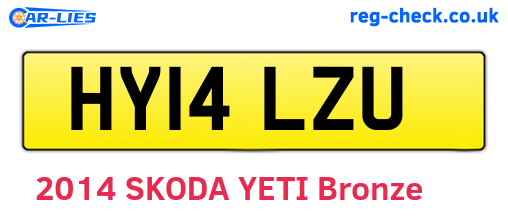 HY14LZU are the vehicle registration plates.