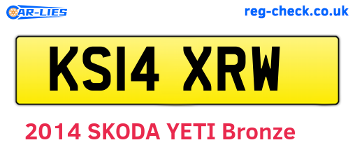 KS14XRW are the vehicle registration plates.