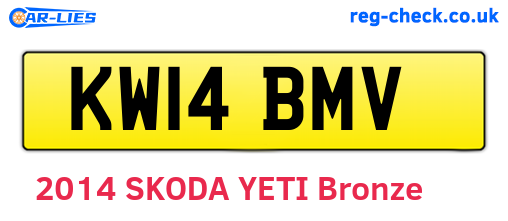 KW14BMV are the vehicle registration plates.