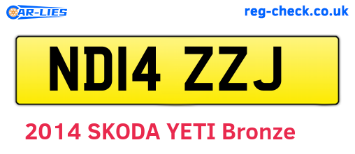 ND14ZZJ are the vehicle registration plates.