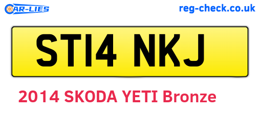 ST14NKJ are the vehicle registration plates.