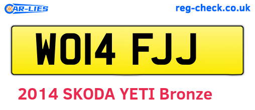 WO14FJJ are the vehicle registration plates.