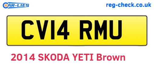 CV14RMU are the vehicle registration plates.