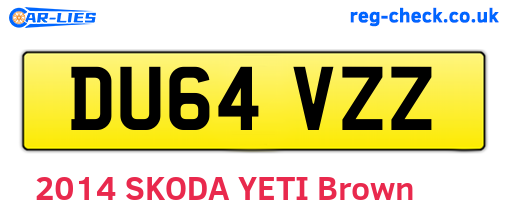 DU64VZZ are the vehicle registration plates.
