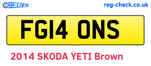 FG14ONS are the vehicle registration plates.