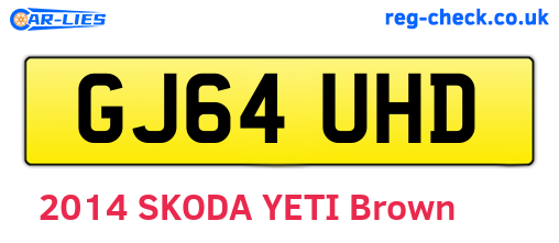 GJ64UHD are the vehicle registration plates.