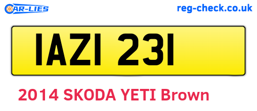 IAZ1231 are the vehicle registration plates.