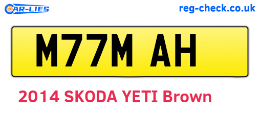 M77MAH are the vehicle registration plates.