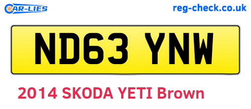 ND63YNW are the vehicle registration plates.