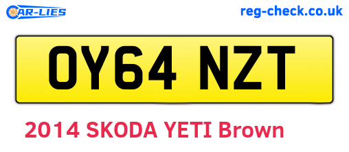 OY64NZT are the vehicle registration plates.
