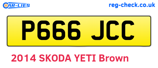 P666JCC are the vehicle registration plates.