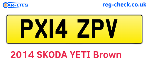 PX14ZPV are the vehicle registration plates.