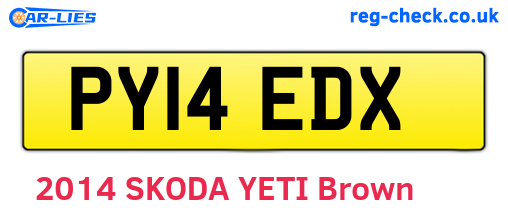 PY14EDX are the vehicle registration plates.