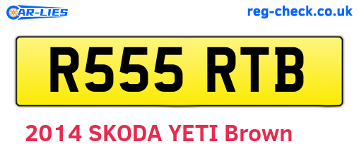 R555RTB are the vehicle registration plates.