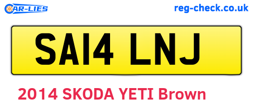 SA14LNJ are the vehicle registration plates.