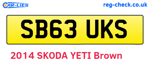SB63UKS are the vehicle registration plates.
