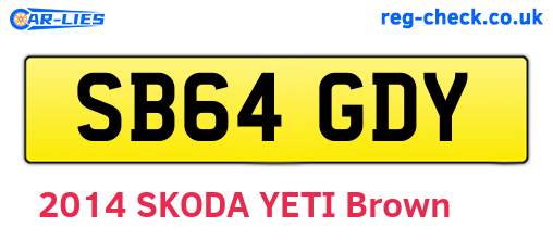 SB64GDY are the vehicle registration plates.