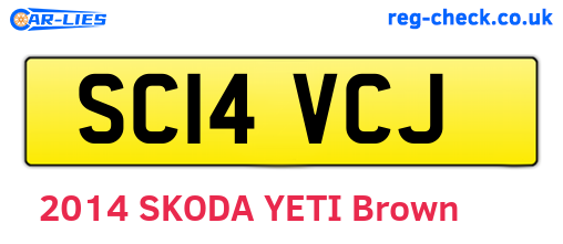 SC14VCJ are the vehicle registration plates.