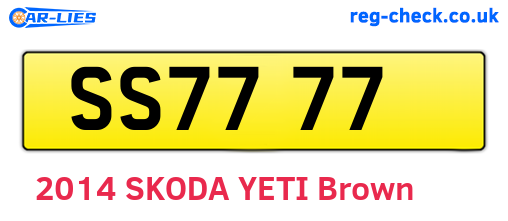 SS7777 are the vehicle registration plates.