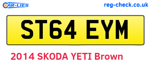 ST64EYM are the vehicle registration plates.