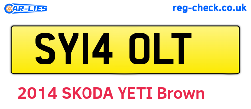 SY14OLT are the vehicle registration plates.