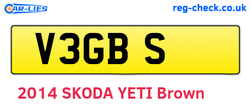 V3GBS are the vehicle registration plates.