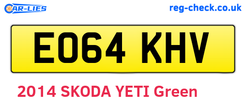 EO64KHV are the vehicle registration plates.