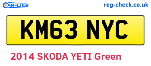 KM63NYC are the vehicle registration plates.