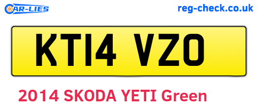 KT14VZO are the vehicle registration plates.